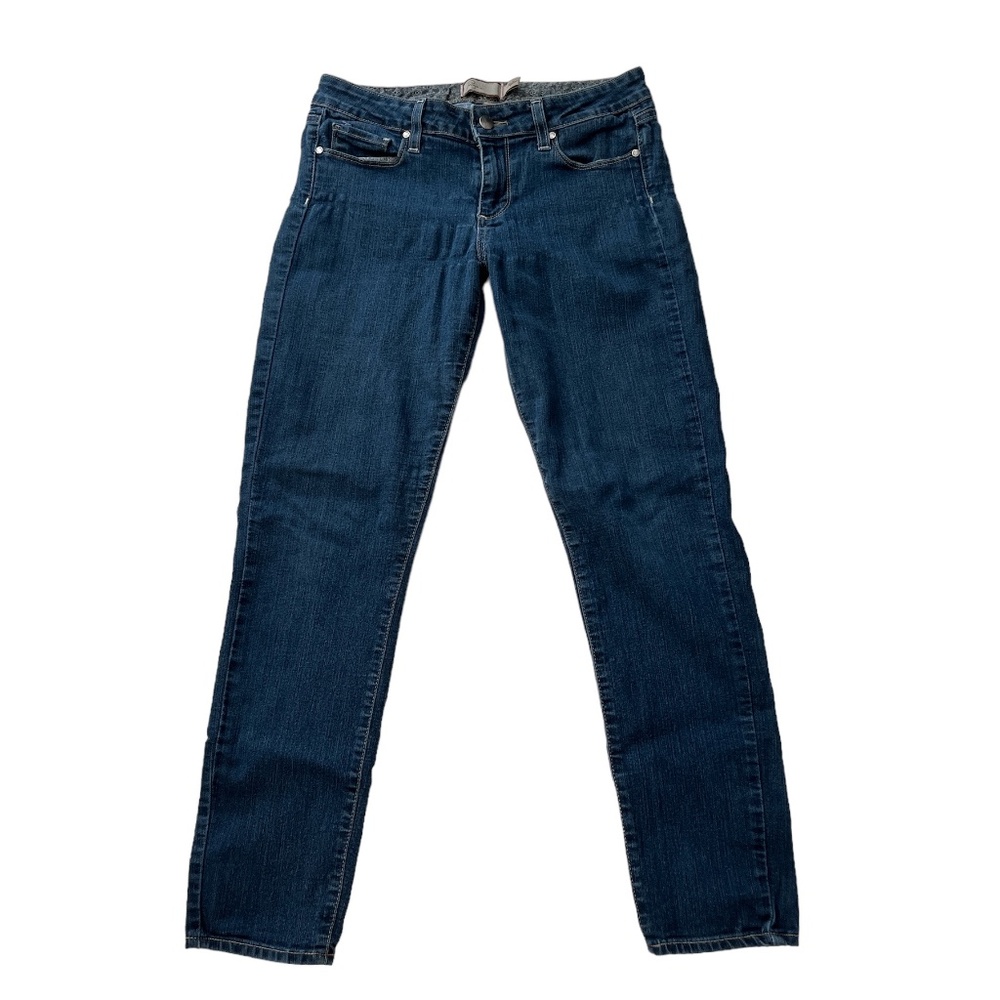 Paige Medium Wash Skyline Low Rise Straight Leg Denim Jean 28